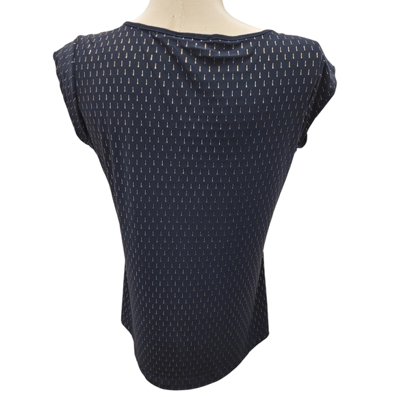 Navy & Gold sleeveless top - Picture 3 of 8